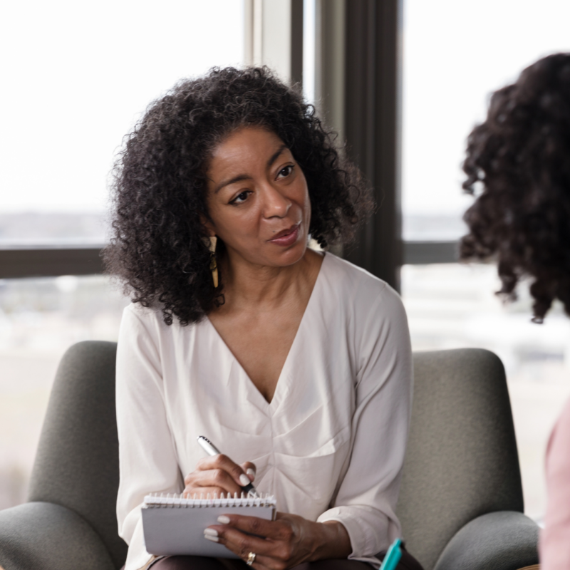 Therapist in a counseling session with a client